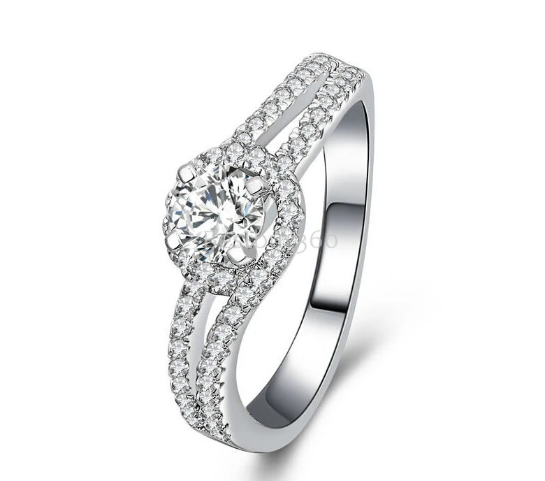

0.5ct 4 prongs ring pure 925 silver simulation NSCD sona man made diamond ring