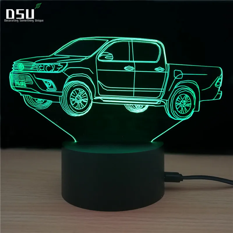 

Truck Lights 3D Optical Lights Acrylic USB Cable LED Lamp Kids Toy Gifts Desk Touch Table Lamp as Indoor Decoration