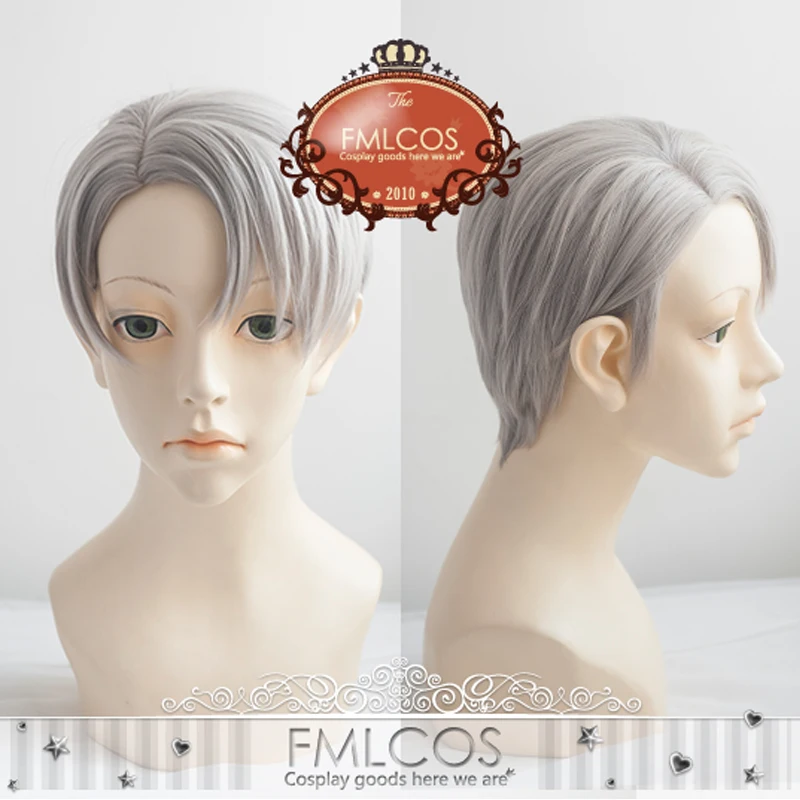 Yuri!!! on Ice Viktor Nikiforov Gray Short Straight ...