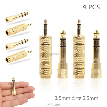 

4Pcs 3.5mm 1/8" to 6.5mm 1/4" Female to Male Stereo Audio Jack Adapter Plug
