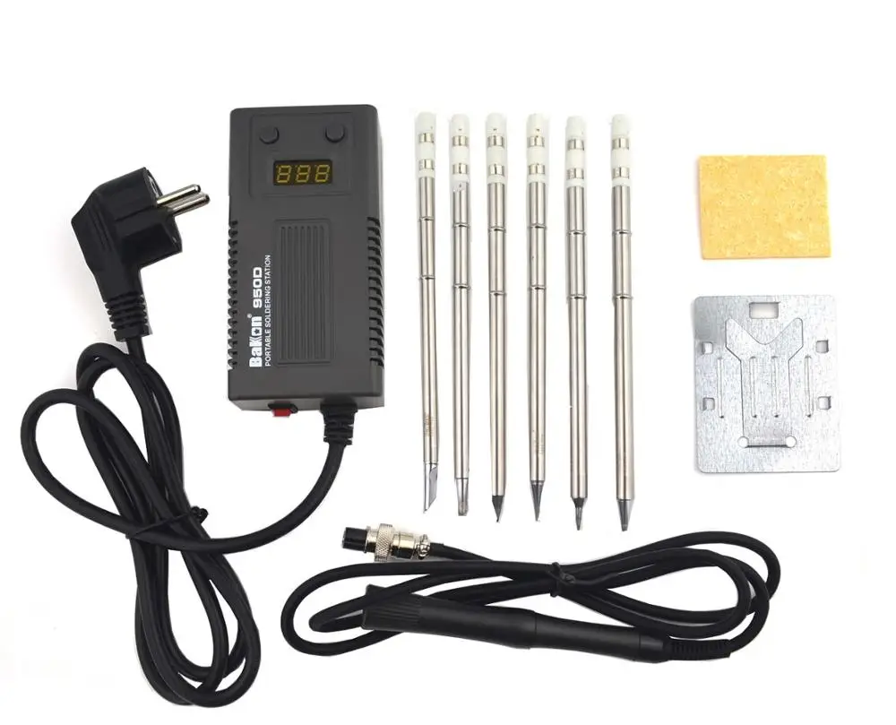 Beste BAKON 75W 950D elektrische soldeerbout Draagbare elektrische ijzer T13 iron head mini Draagbare Digitale soldeerstation T13 ijzer tip