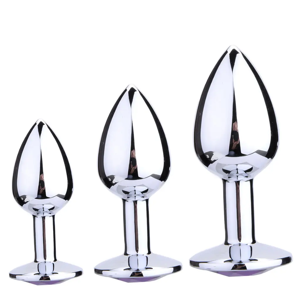 

Small Medium Large Stainless Steel Crystal Jewelry Butt Plug Massager Metal Prostate Massage Treatment