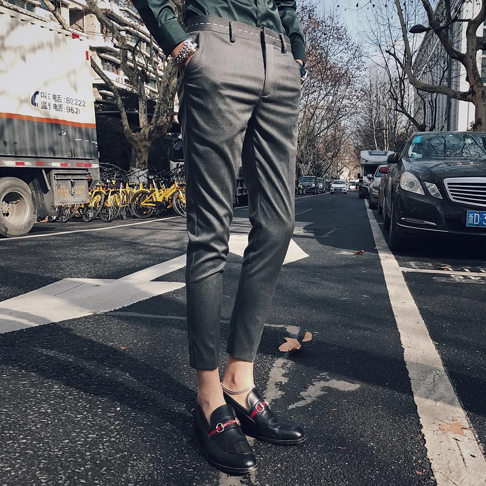 2018 new Korean version of the Slim casual pants trend wild youth ...