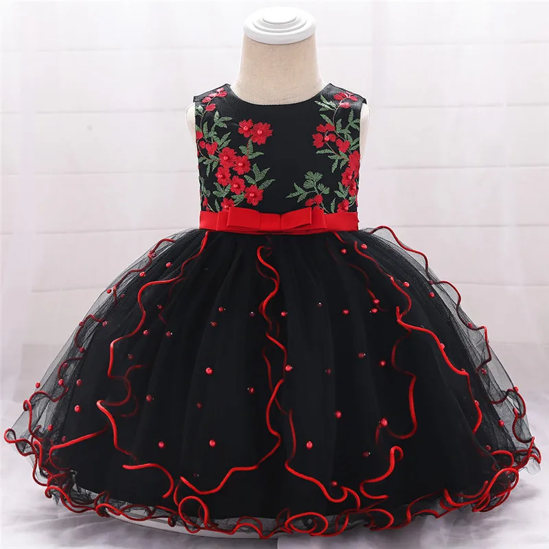 

Baby Girl Dress Bow Embroidery 1 Years Baby Girls Birthday Dresses for Infant 6M-24M Baptism Dress Party Princess Dress