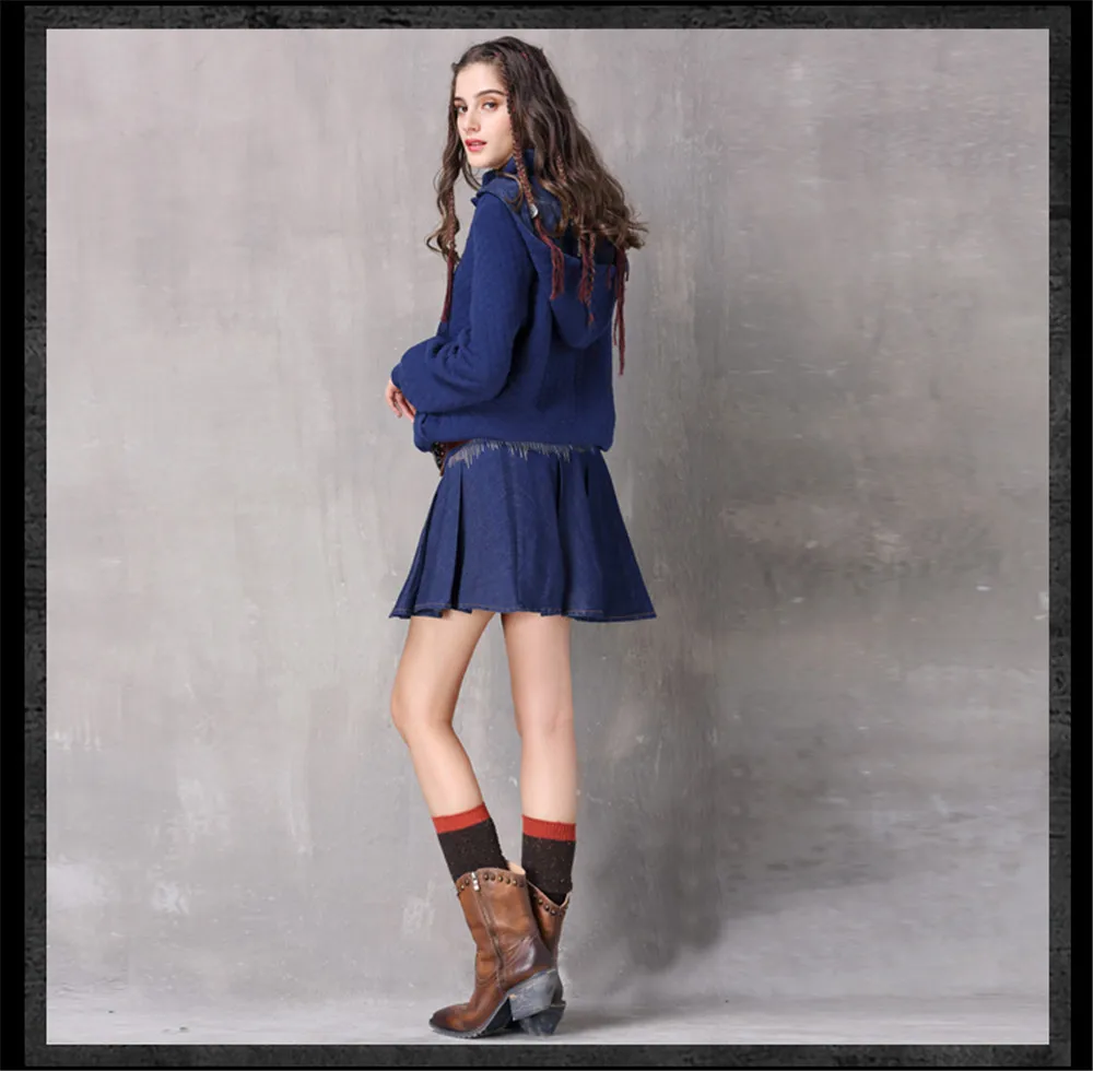 Vintage Thicken Women Hoodies Winter 2018 Spring Ethnic Embroidery Hooded Warm Long Sleeve All-match Pullover Knit Sweatshirt (13)