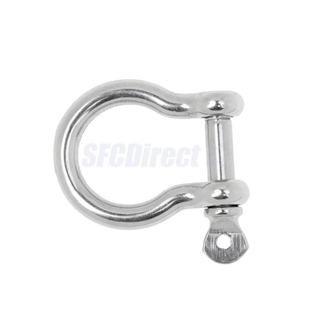 2 Pack 5mm 6mm STAINLESS STEEL BOW SHACKLE FOR BOAT MARINE CHAIN RIGGING