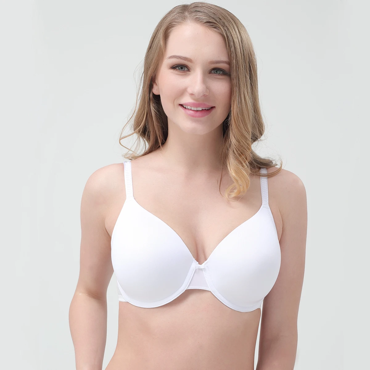 White Bras Women Comfort Smooth Seam free Contour Large Cup E F G H I UK 32 34 36 38 Thin One