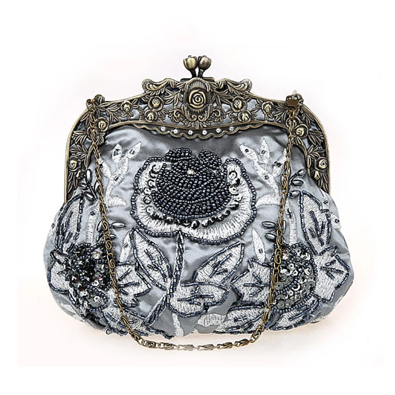 2019 New Vintage Beaded Evening Bag Embroidered Bag Diamond Sequined Clutch Hand Bag Bride Bag Free Shipping 2019 New Vintage Beaded Evening Bag Embroidered Bag Diamond Sequined Clutch Hand Bag Bride Bag Free Shipping