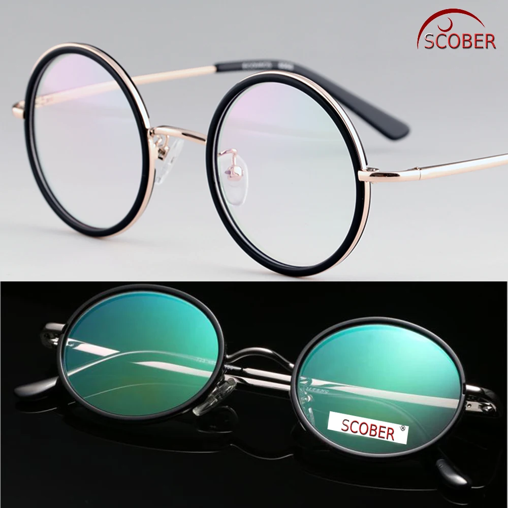 -SCOBER-VINTAGE-40S-Round-UPPER-CLASS-Senator-s-Antireflection-Coated-Reading-Glasses-Titanium-Alloy-Spectacles