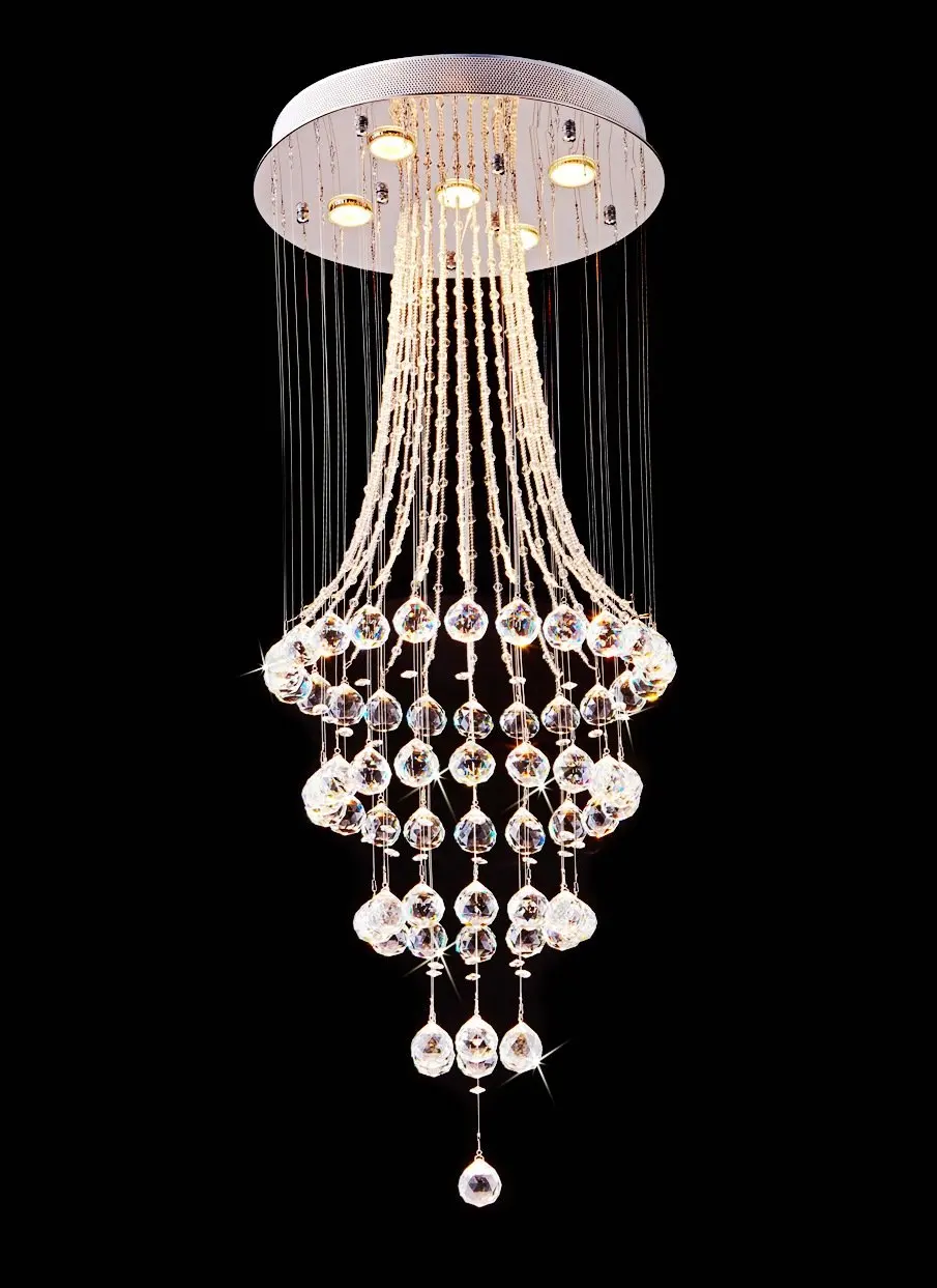 Modern K9 Crystal Raindrop Chandelier Lighting Flush Mount LED Light Fixture for Dining Room Bathroom Bedroom Livingroom Modern K9 Crystal Raindrop Chandelier Lighting Flush Mount LED Light Fixture for Dining Room Bathroom Bedroom Livingroom