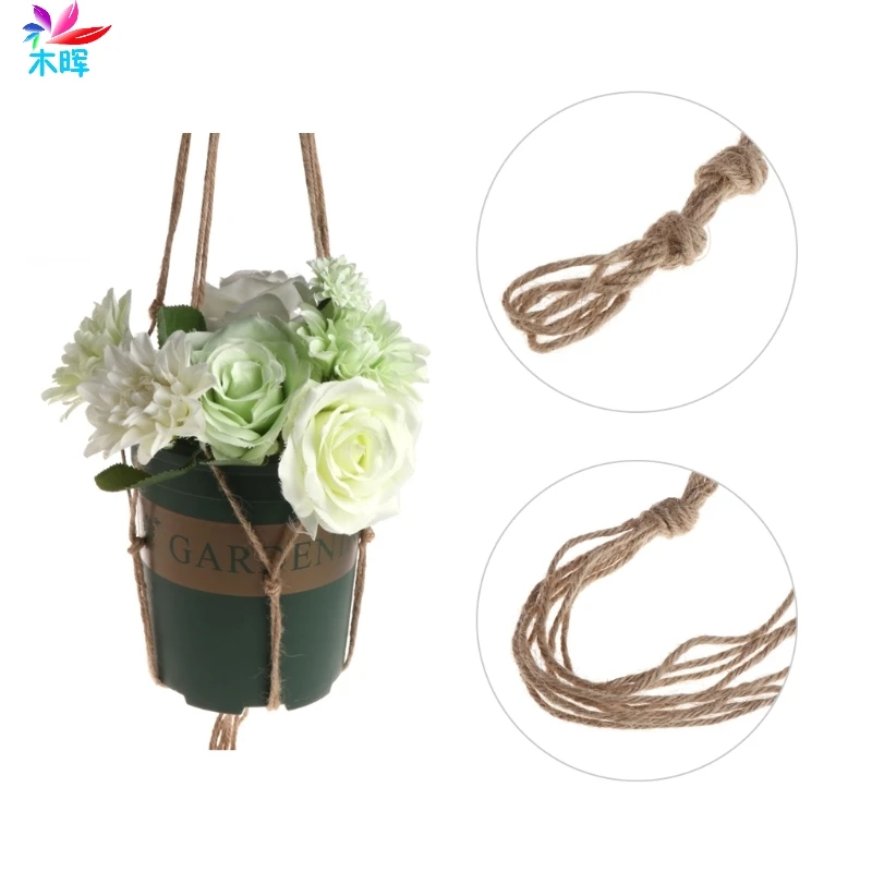 Vintage font b Garden b font Rope Basket Macrame Plant Hanger Flower Pot Hanging Holder font