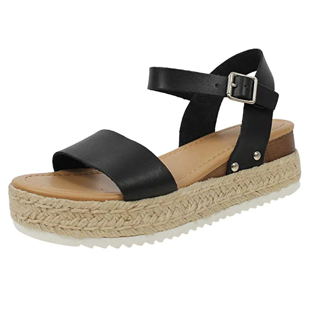 

SAGACE Women Fashion Casual Open Toe Buckle Strap Sandals Platforms Med Heel Shoes Ladies Shoes Sexy Outside Women Shoes