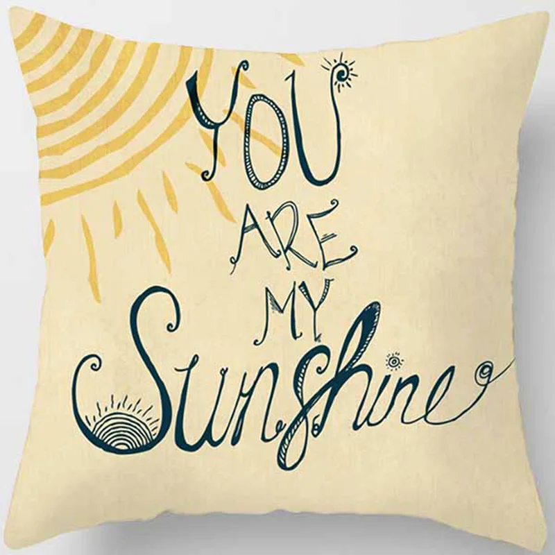 

Hot sale you are my sunshine flowers love letters patterns women men Pillow case boys girls weeping pillow cover size 45*45cm