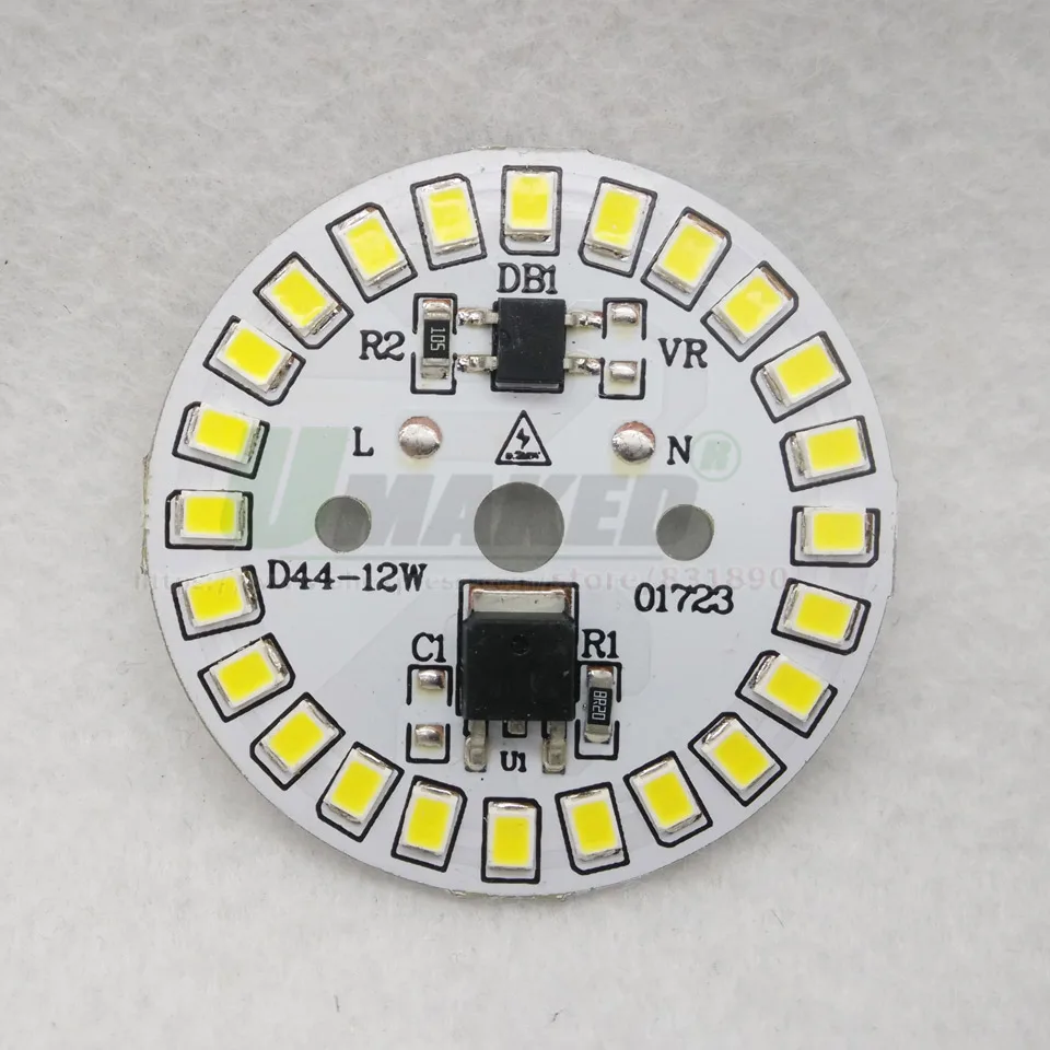 2 шт. AC220V светодиодный PCB высокая яркость 3 Вт 5 Вт 7 Вт 9 Вт 12 Вт 15 Вт SMD2835 интегрированный Smart IC драйвер Алюминий светильник источник пластина для светодиодный лампы