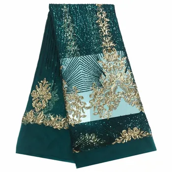 

Nigerian Sequins Lace Fabrics 2019 Chiffon Nigerian Lace Fabrics Embroidery African Tulle French Lace Materials For Women