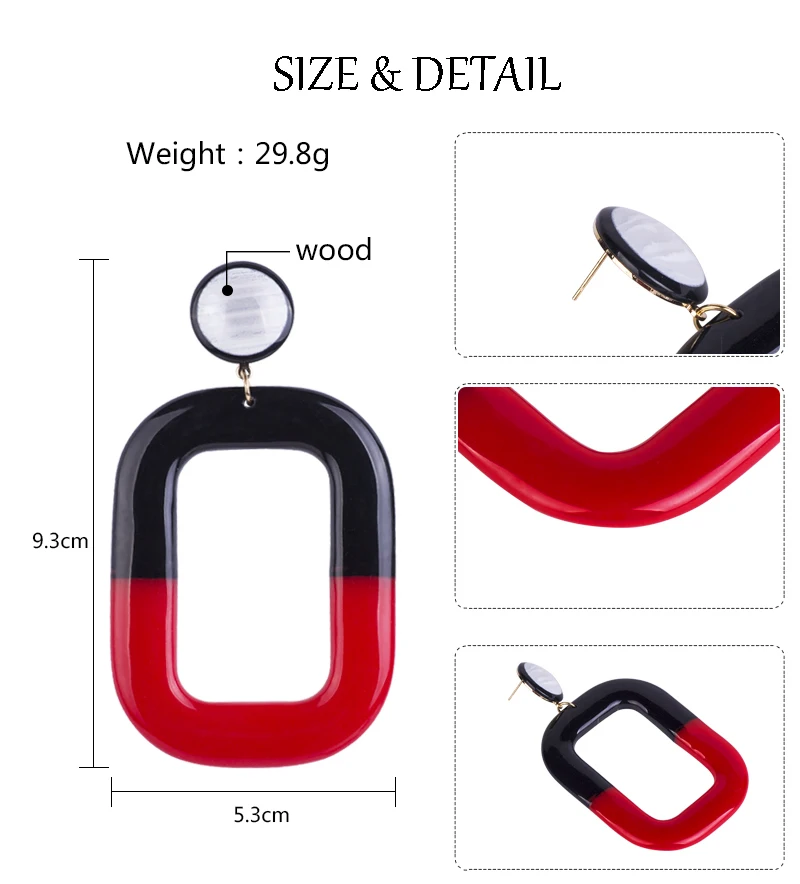 YUQINQIN Classic Drop Earrings for Women Statement Resin Big Geometric Dangling Earings Fashion Elegant Party Dangle Earring (1)