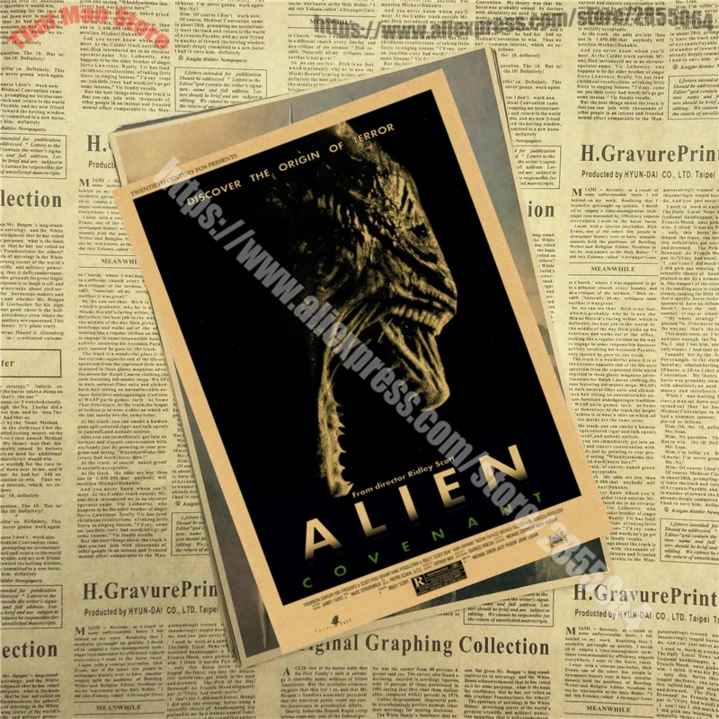Alien Ridley Scott Sigourney Weaver украшение для домашнего интерьера Крафт Фильм Ретро плакат рисунок core наклейки на стену