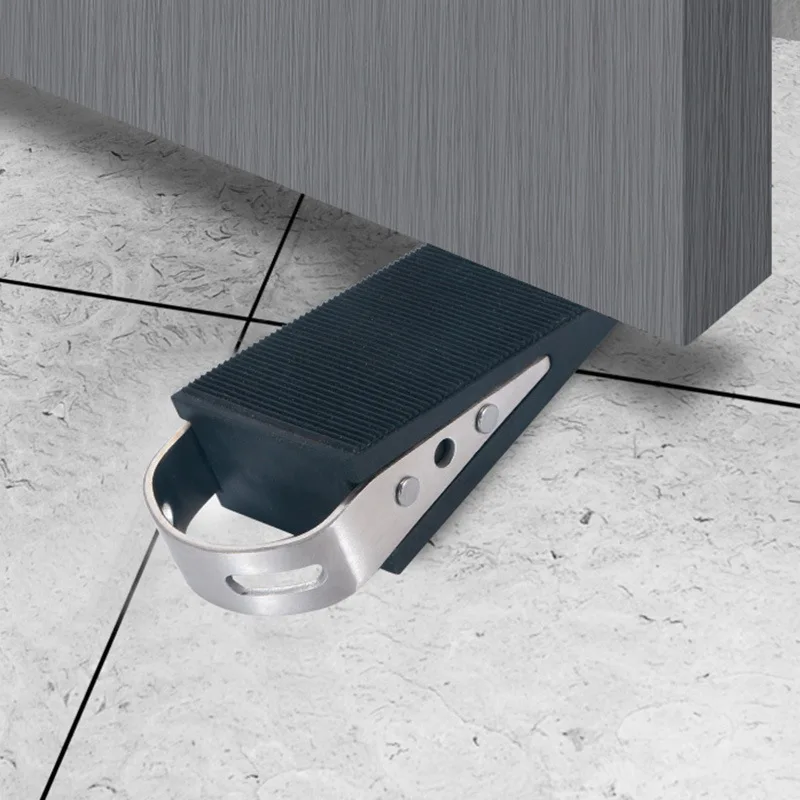 

2pcs 304 Stainless steel door stopper Catch Floor Nail-free Door Holders wear-resistant anti-slip door stop windproof rubber