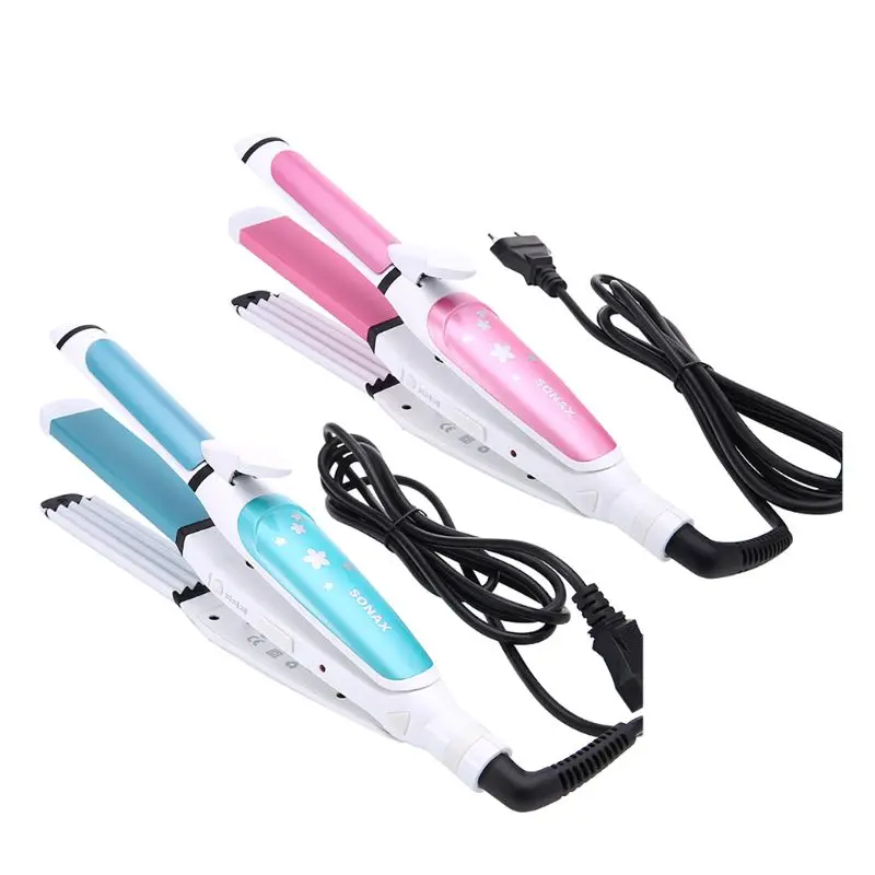 

3in1 Thermostatic Multi-function Hair curler Hair Straightener Ceramic Glaze Electric Corn Hot Wavy Straight Hair Salon Tool Fas