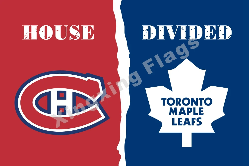 Montreal Canadiens 2017 Новый Toronto Maple Leafs дом разделенный флаг полиэстер НХЛ Банне Летающий