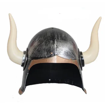 

Plastic Devil Horns Hat Spartan Roman Warrior Helmet For Adult COSPLAY Toy