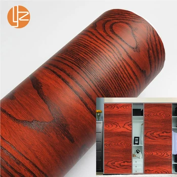 

Yazi Self Adhesive Vinyl Faux Wood Wallpaper Roll Floor Sticker Cabinet Renovation Wall Paper for Home Decor