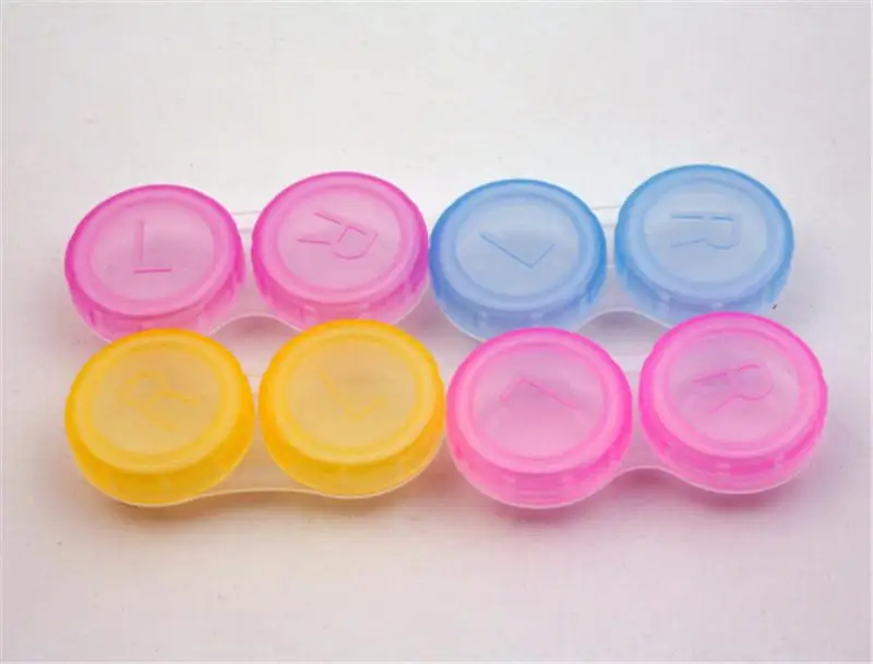 Пластиковая коробка для контактных линз, держатель, портативный, маленький, милый, конфетный цвет, сумка для очков, контейнер, контактные линзы, замочить, чехол для хранения