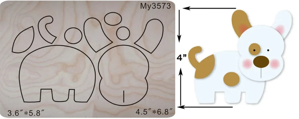 Image Puppies assembled Wooden Die Fits Big shot Pro, Sizzix New