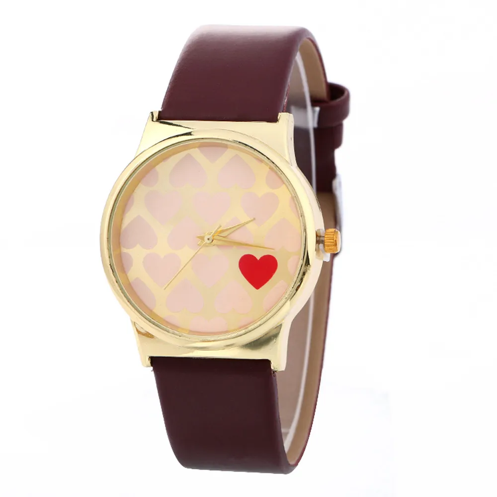 Рисунок в форме сердца Модные женские кожаные часы relogio feminino reloj mujer montre femme 2018