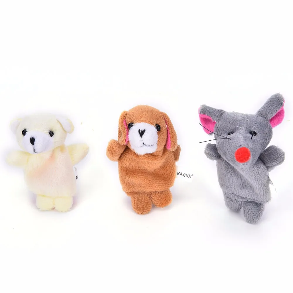 

10pcs/lot New Cartoon Animal Finger Puppet Biological Animal Finger Puppet Plush Toys For Children's Favor Dolls Cute