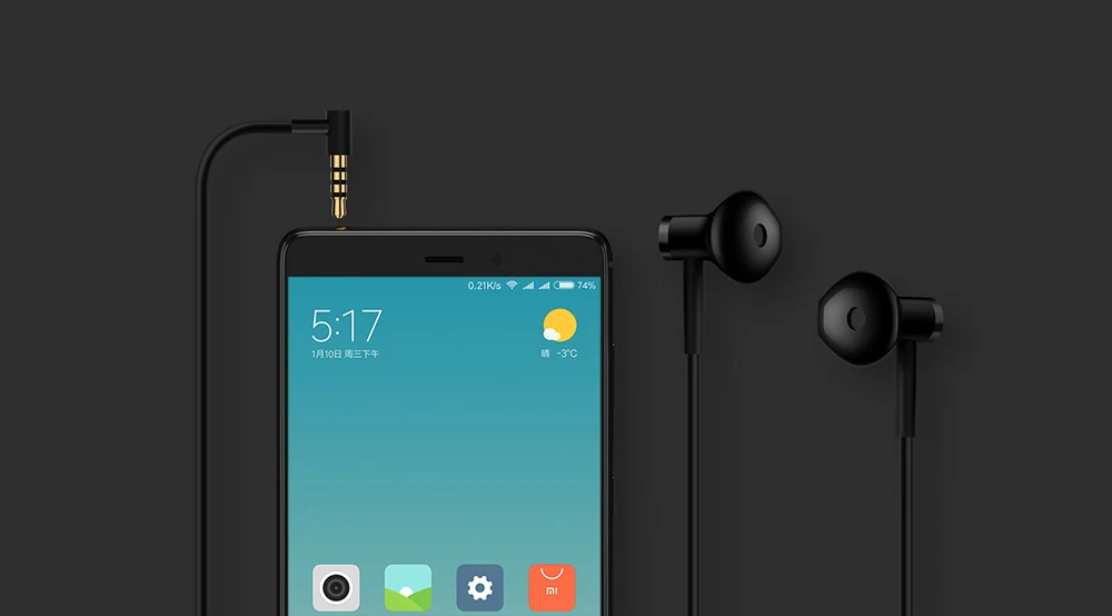 Original Xiaomi Hybrid Dual-unit Half in-Ear Headphones Dynamic Ceramic horn MEMS Microphone Wire Control for Android iOS phone 15