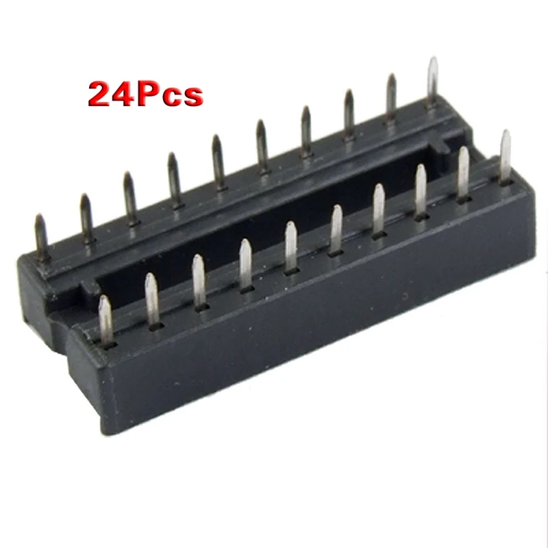 24 Pcs 20 Pin Solder Type 2.54mm Pitch DIP IC Sockets Adaptors 
