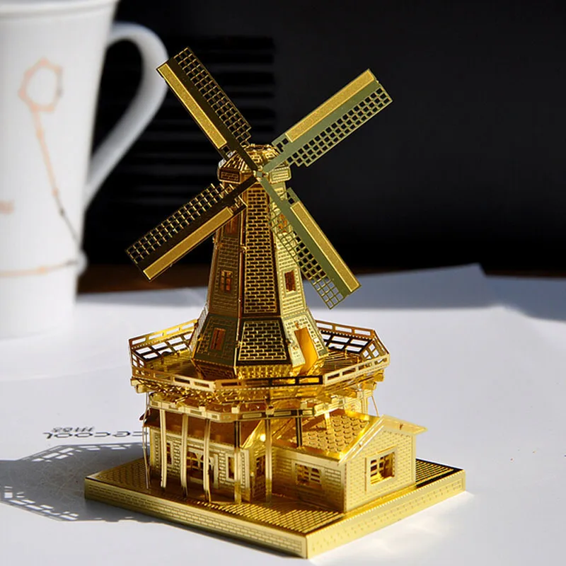 

Model Kit Metal Puzzle Dutch Windmill Building Architecture DIY 3d Metal Nano Puzzle Assemble Model Kits Laser Cut Jigsaw Toys