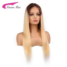 Carina Ombre Blonde Lace Front Human Hair Wigs With Baby Hair 4#/613 Brazilian Remy Hair Pre Plucked Natural Hairline