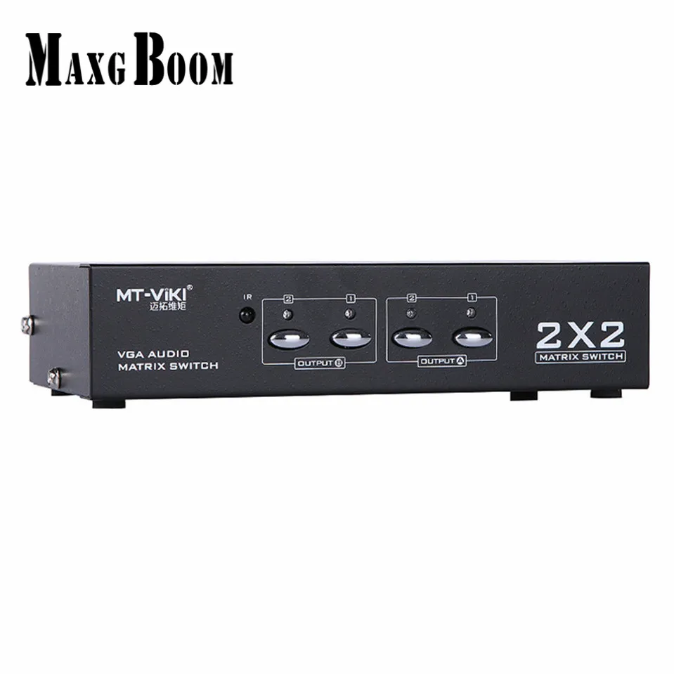 

2017 Original MT-VIKI 2 Input 2 Output VGA Video Audio Matrix Switch 2x2 with IR Remote Control 2048*1536 HD 400MHz MT-VT212