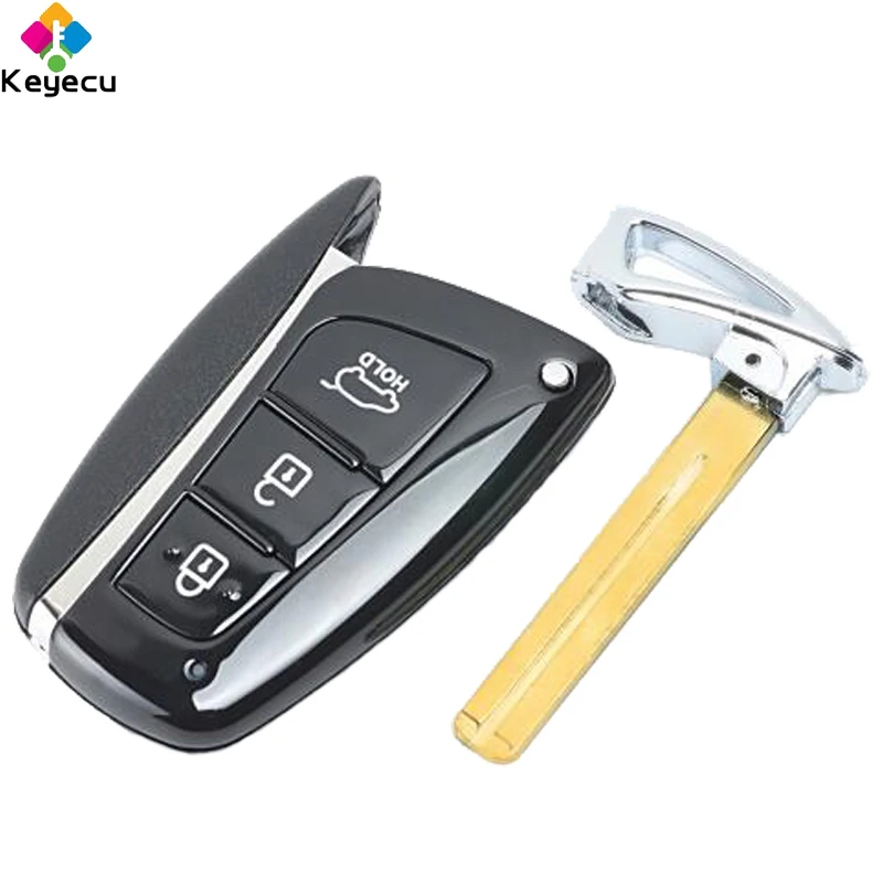 Сменный смарт ключ KEYECU 3 кнопки 433 МГц ID46 брелок для Hyundai Santa Fe 2012 2015 FCC ID: 95440 2W500|Ключ