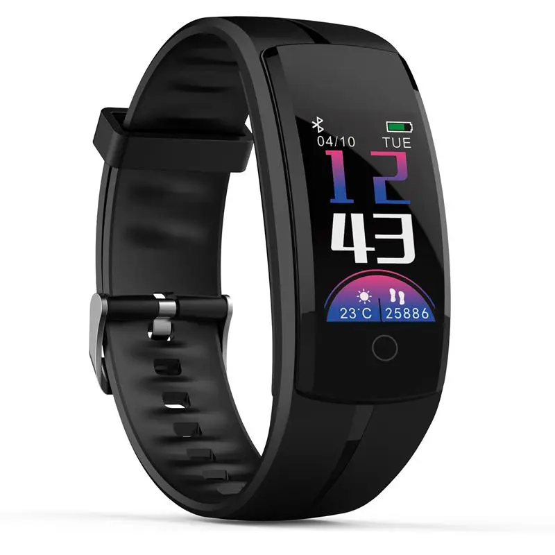 

QS100 Smart Wristband Color LCD Fitness Tracker Heart Rate Blood Pressure Monitor Fitness Bracelet Waterproof Pedometer Band