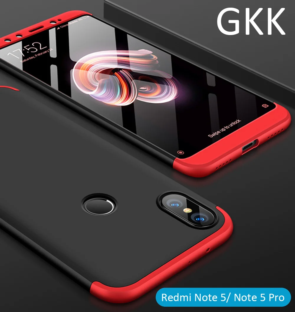 

GKK Case For Xiaomi Redmi Note 7 6 Pro Note5 360 Full Protection Cover Global Version Ring Holder Finger Grip