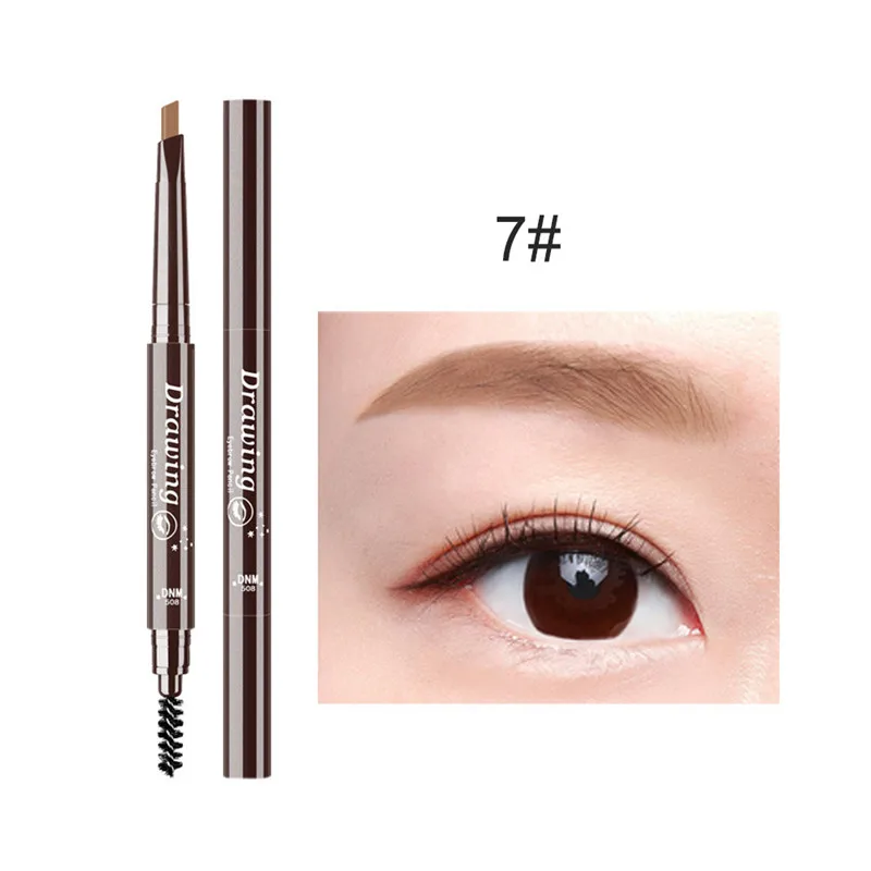 Double Ended Eyebrow Pencil Waterproof Long Lasting No Blooming Rotatable Triangle Eye Brow Tatoo Pen Eye brow Makeup Set Beauty - Цвет: 07