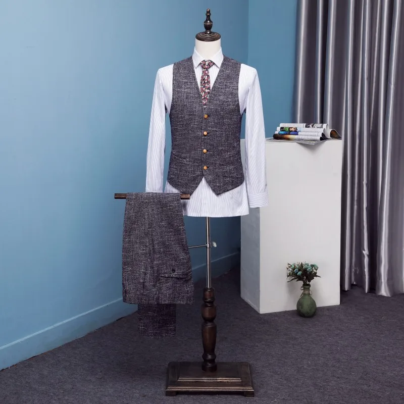 Newest Design Groom Tuxedos Single Breasted Wedding Suit For Men Famous Fashion Brand Business Suits (Jacket+vest+pants)