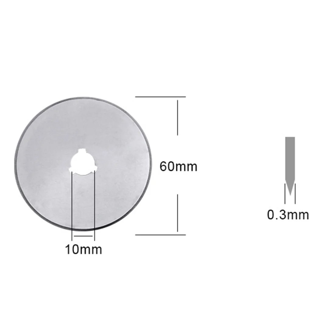 10 шт. круглое стальное режущее лезвие 60 мм вращающиеся режущие резаки для лоскутного шитья ткани, бумаги, кожи режущие лезвия ремесла
