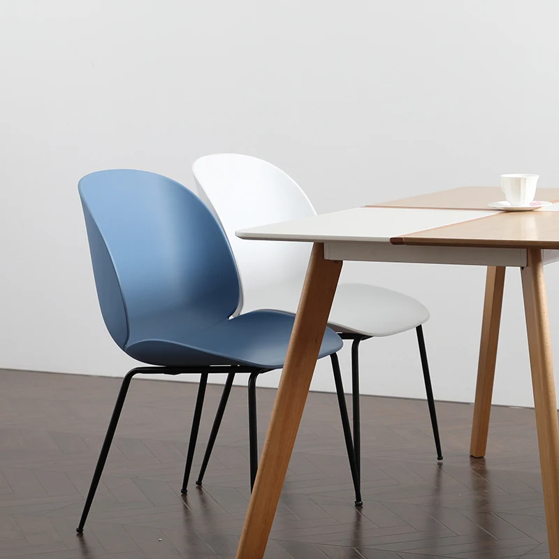 

Ins Nordic Chair Beetle Shape Chairs Simple Modern Dining Chair Household Stool Backrest Plastic Office Chair Home Furniture