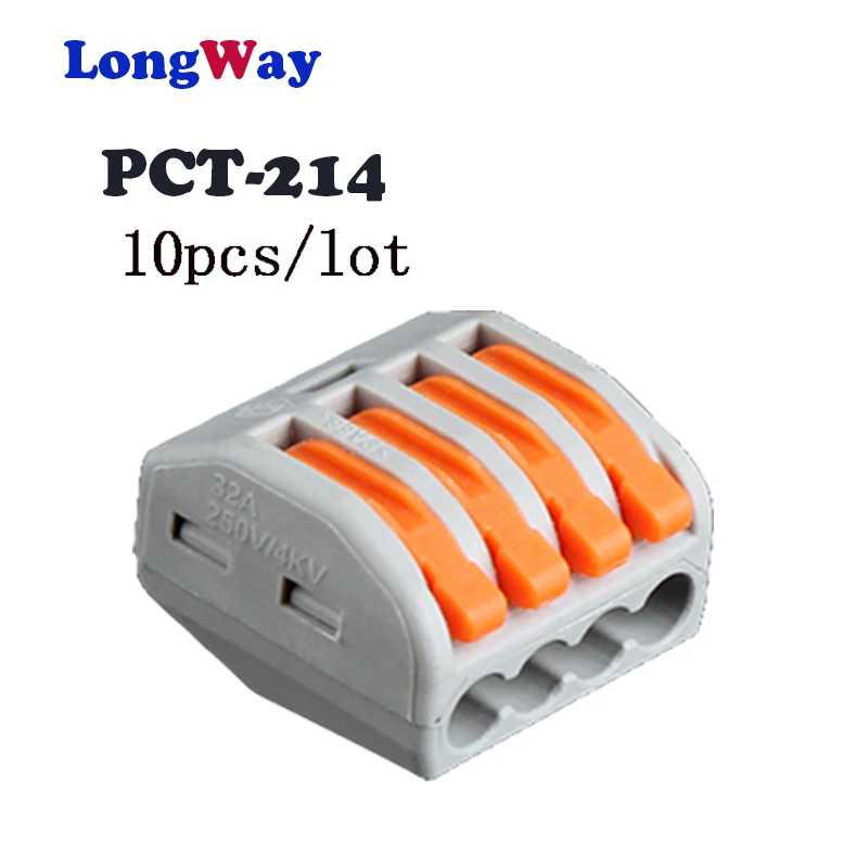 

10pcs WAGO 222-414 PCT-214 Universal Compact Wire Wiring Connector 2 pin Conductor Terminal Block 0.08-2.5mm2 cable connection