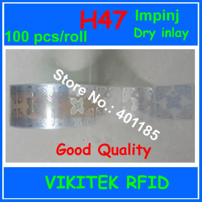 

3D UHF RFID dry inlay Impinj H47 100pcs 860-960MHZ Monza4 915M EPC C1G2 ISO18000-6C can used to RFID tag and label