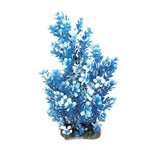 Aquarium Landscaping Artificial Aquatic Plants Grass Adorn For Fish Tank 15.3&quot Blue White | Дом и сад