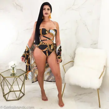 

Hot 2019 Women Bandage One Piece Bikini Suit Print Monokini Push Up Padded Bra Beach Summer Lady Swimwear Swimsuit Bathing Suit