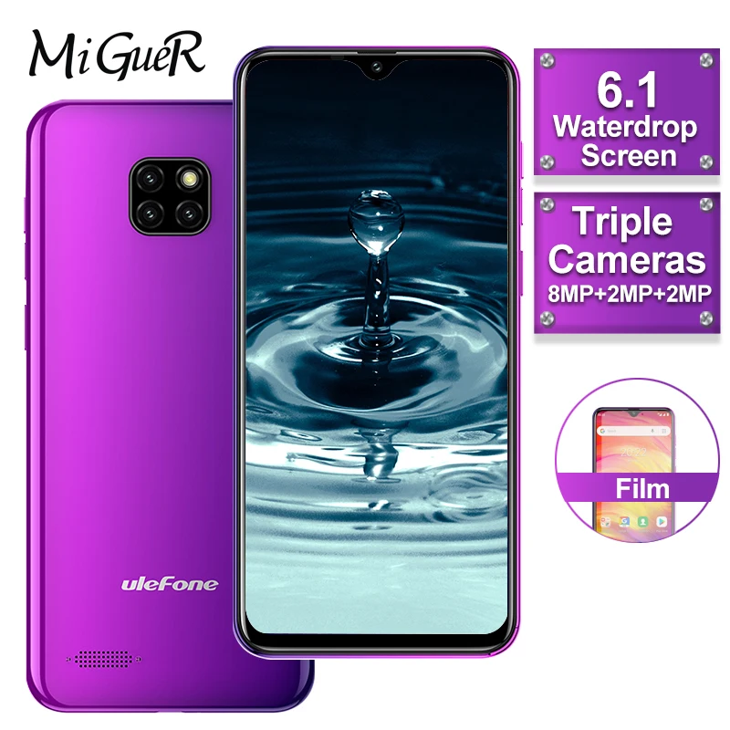 

Ulefone Note 7 Smartphone 6.1 Inch19:9 Display 1GB RAM 16GB ROM 3500mAh Android 8.1 MT6580A Quad Core Face ID Mobile Phone