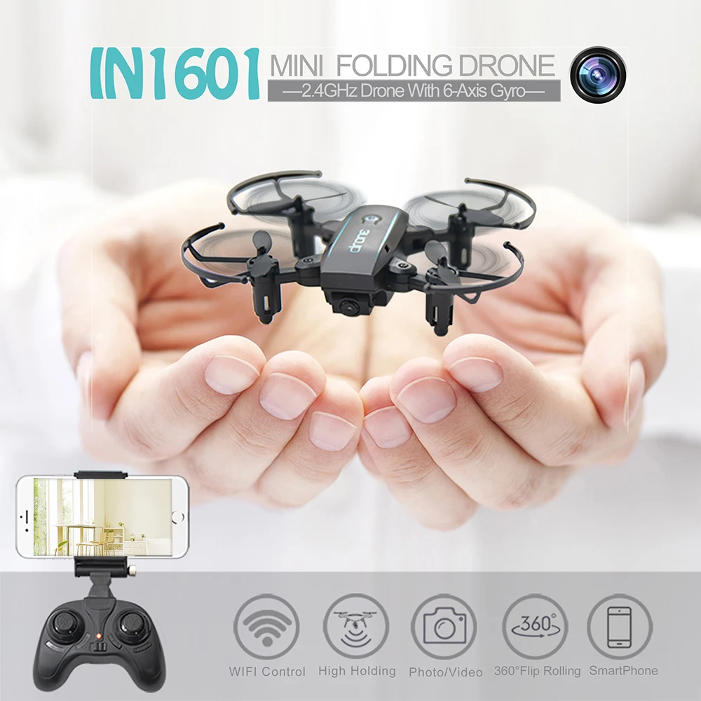 Linxtech мини Радиоуправляемый Дрон с камерой IN1601 2 4G 720P Wifi FPV складной Квадрокоптер