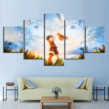 

HD Cartoon Drawing Picture Luffy D.monkey ONE PIECE Anime Poster Wall Pictures for Living Room Decor