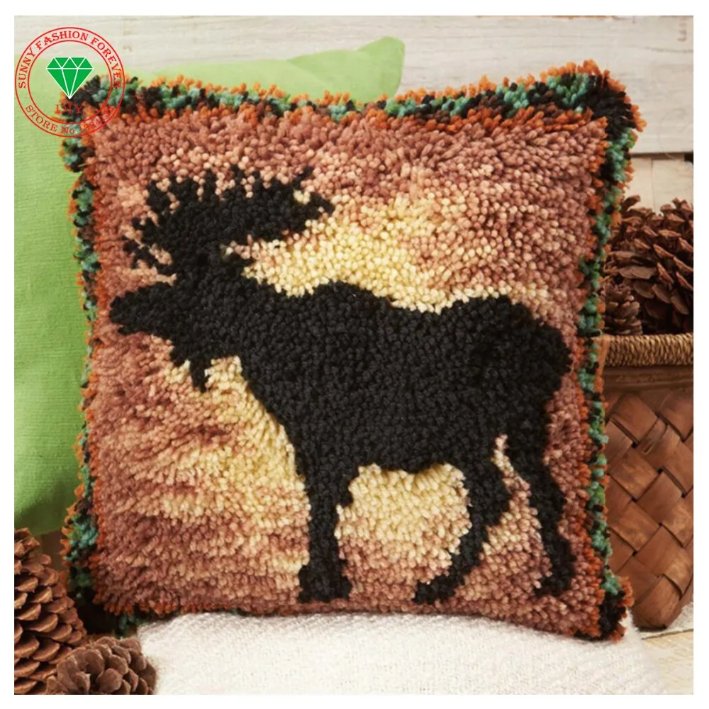 Cushion Embroidery Pillow Diy Rug Kits Brand Carpet Cushion Kit Yarn